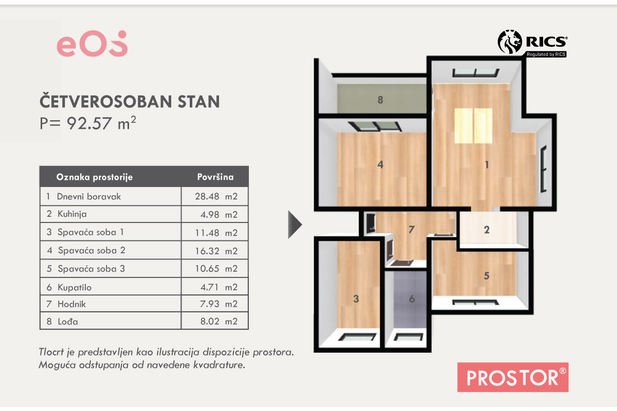 24 Tlocrt četverosoban stan B,-Stan-7,-92,57