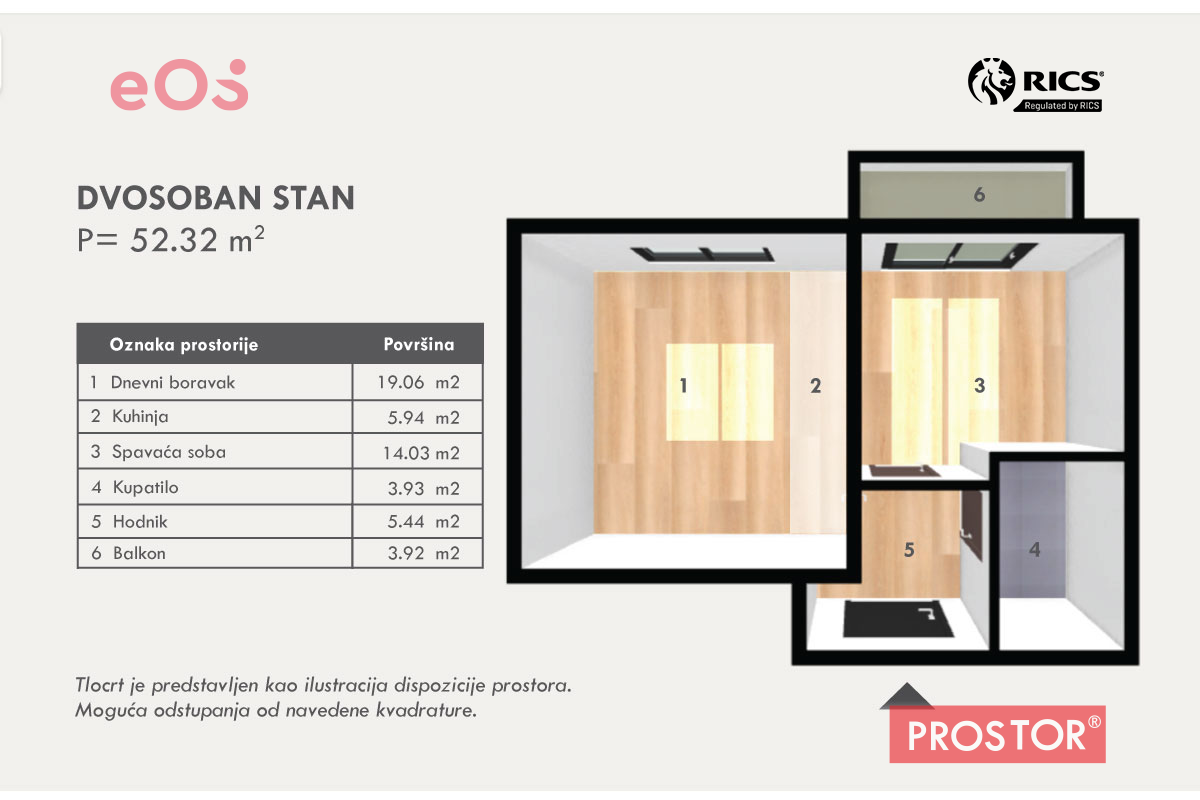 21 Tlocrt dvosoban stan G,-Stan-5,-52,32