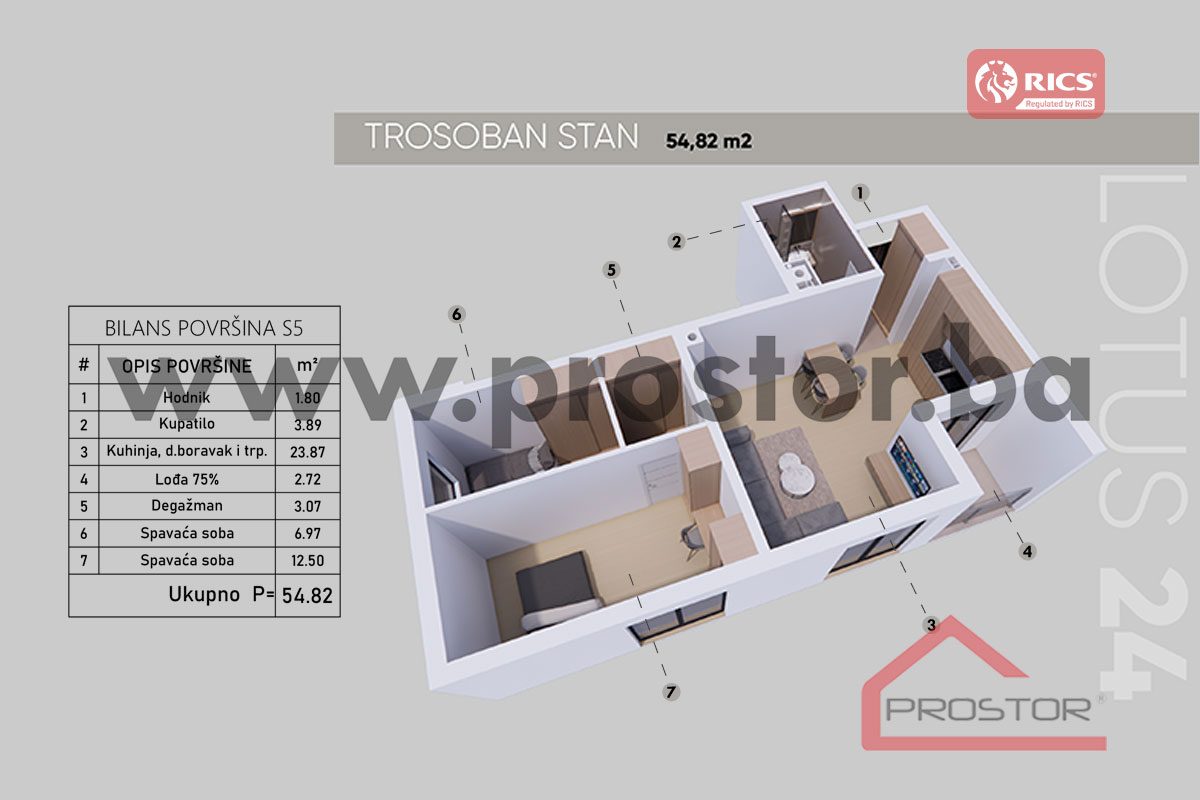 10 Tlocrt Stan 54,82m2