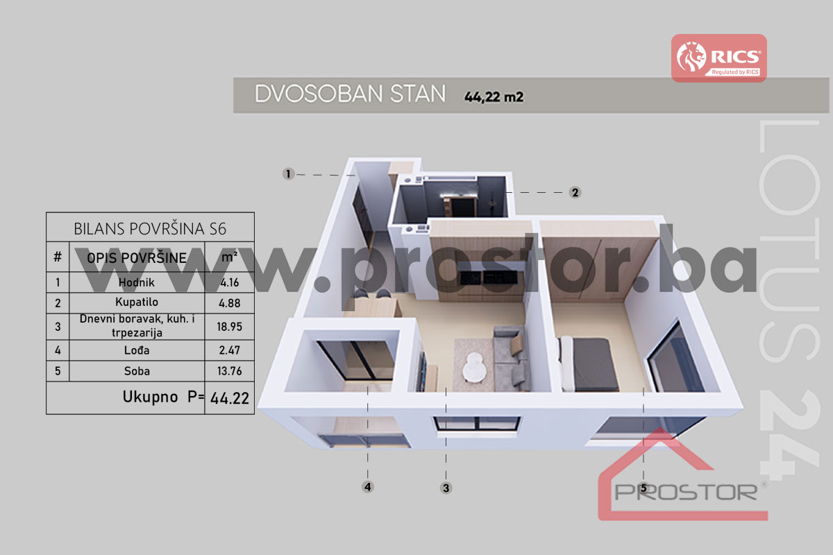 11 Tlocrt Stan 44,22m2