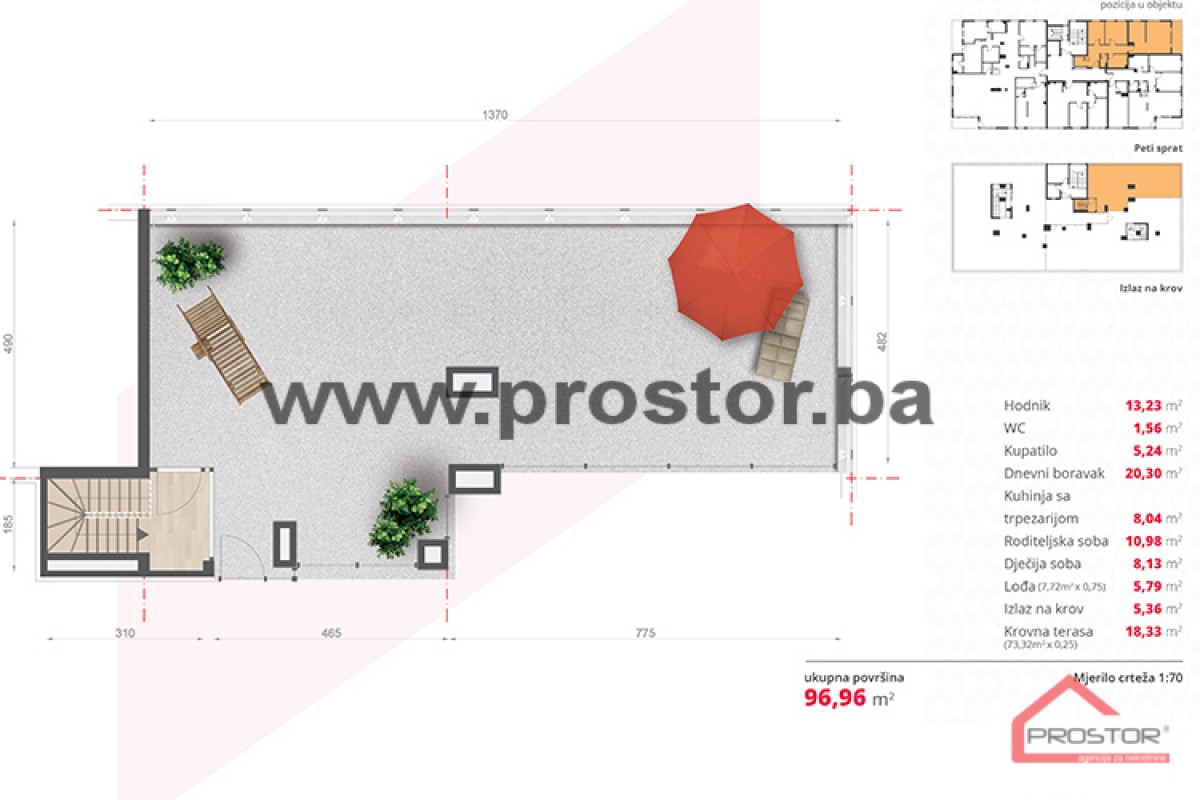 20 Tlocrt krovna terasa