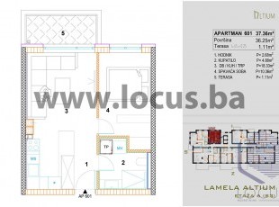 NEWLY BUILT CENTER! Two-room apartment with balcony, excellent floor plan and east orientation. THE ONLY ONE AVAILABLE.