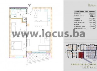 NEWLY BUILT CENTER! Two-room apartments with a balcony, favorable floor plan, orientation and excellent view