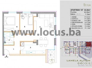 NEWLY BUILT CENTER! A three-room apartment with a designed area of approx. 63m2, double orientation and a good layout. PRICE 4,700.00 KM/m2 with VAT!