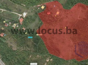 A spacious and sunny plot of 38,944m2 with an open view on accessible terrain near the center of Vogošće, Semizovac settlement